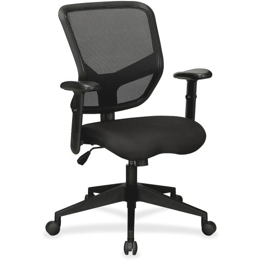 Lorell® Executive Ergonomic Mesh/Fabric Mid-Back Chair, Black