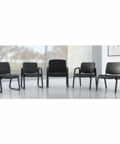 Lorell® Fabric-Upholstered Guest Chair, Black 2