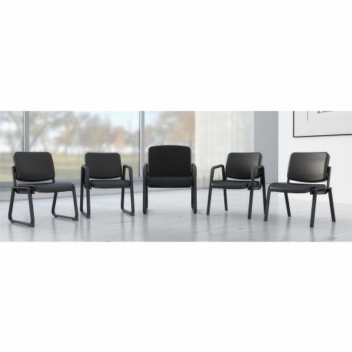 Lorell® Fabric-Upholstered Guest Chair, Black - Image 2