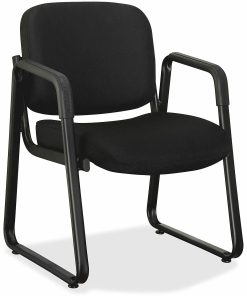 Lorell® Fabric-Upholstered Guest Chair, Black