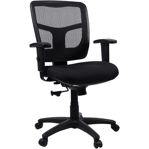 Lorell® Ergonomic Mesh/Fabric Mid-Back Chair, Swivel Tilt, Black - Image 2