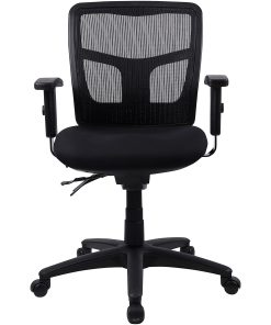 Lorell® Ergonomic Mesh/Fabric Mid-Back Managerial Swivel Chair, Black 2