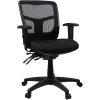 Lorell® Executive Ergonomic Bonded Leather/Mesh High-Back Chair, With Headrest, Black 4