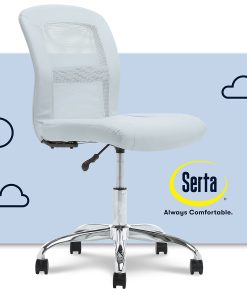 Serta® Essentials Mid-Back Computer Chair, Blue Sky/Chrome 2