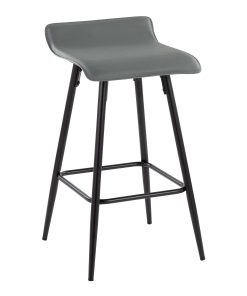 LumiSource Ale Faux Leather Counter Stools, Gray/Black, Set Of 2 Stools 2