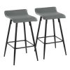 Glamour Home Bauer Faux Leather Barstools With Back, Brown/Black, Set Of 2 Barstools 4