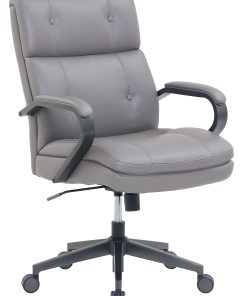 Serta® SitTrue™ Belterra Faux Leather Mid-Back Manager Chair, Gray