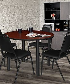 Regency Restaurant Vinyl Stacking Chairs, Black, Pack Of 4 Chairs 2