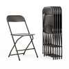 Flash Furniture Hercules Series Plastic Folding Chairs, Black, Set Of 6 Chairs
