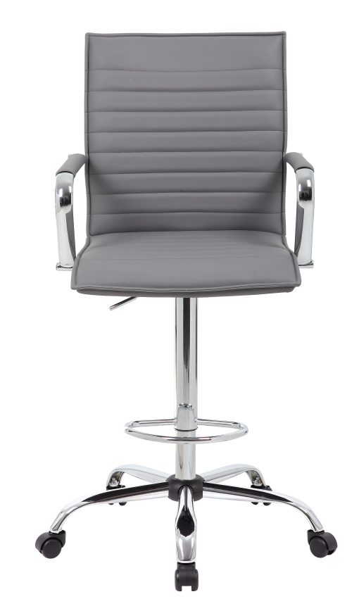 Boss Office Products Drafting Stool, Gray/Chrome - Image 2