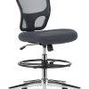 Click365 Perch Mesh Drafting Chair With Back, Dark Gray